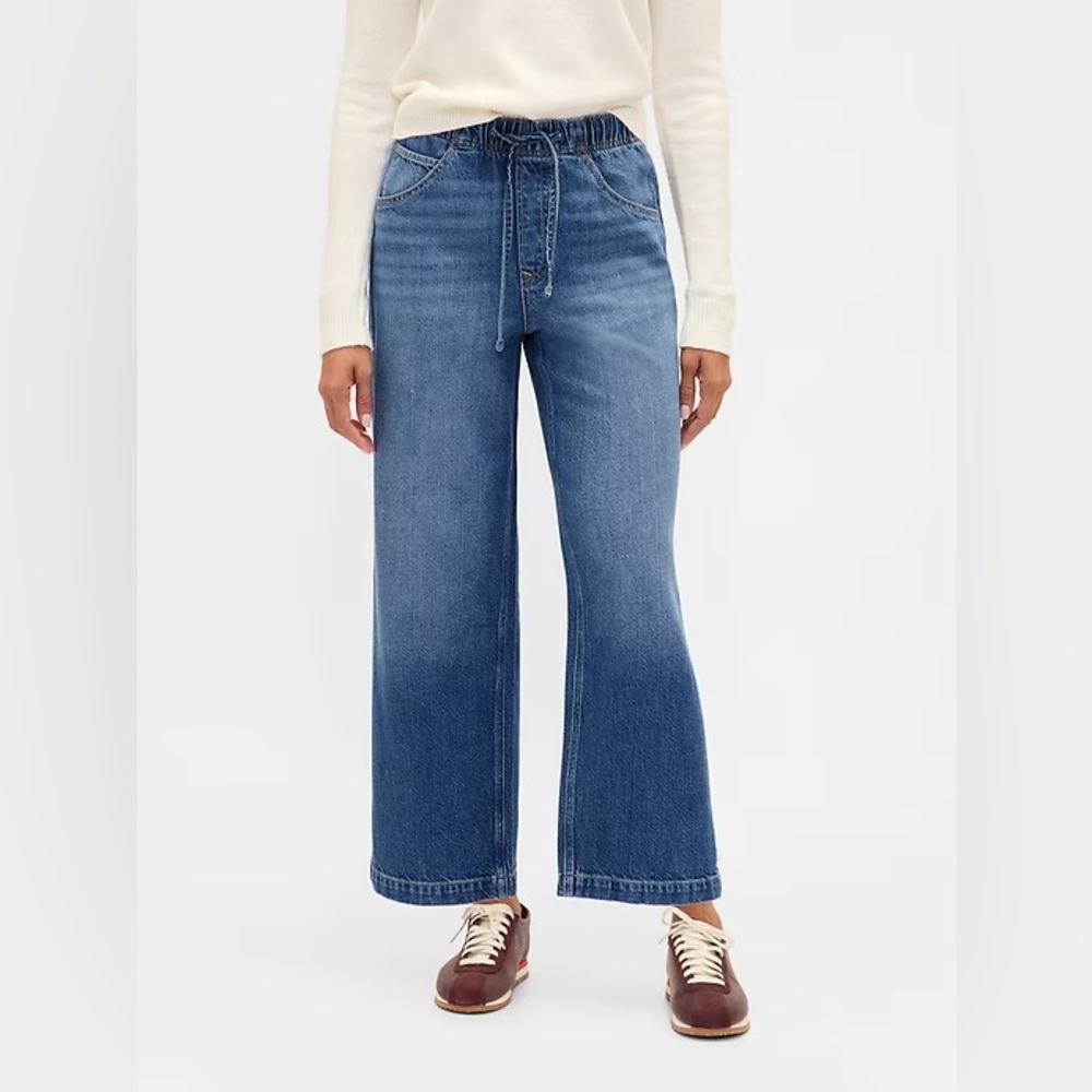 Nwt! Gap Medium Indigo Low Slung Ultrasoft Relaxed Crop Jeans - Xxs #865122